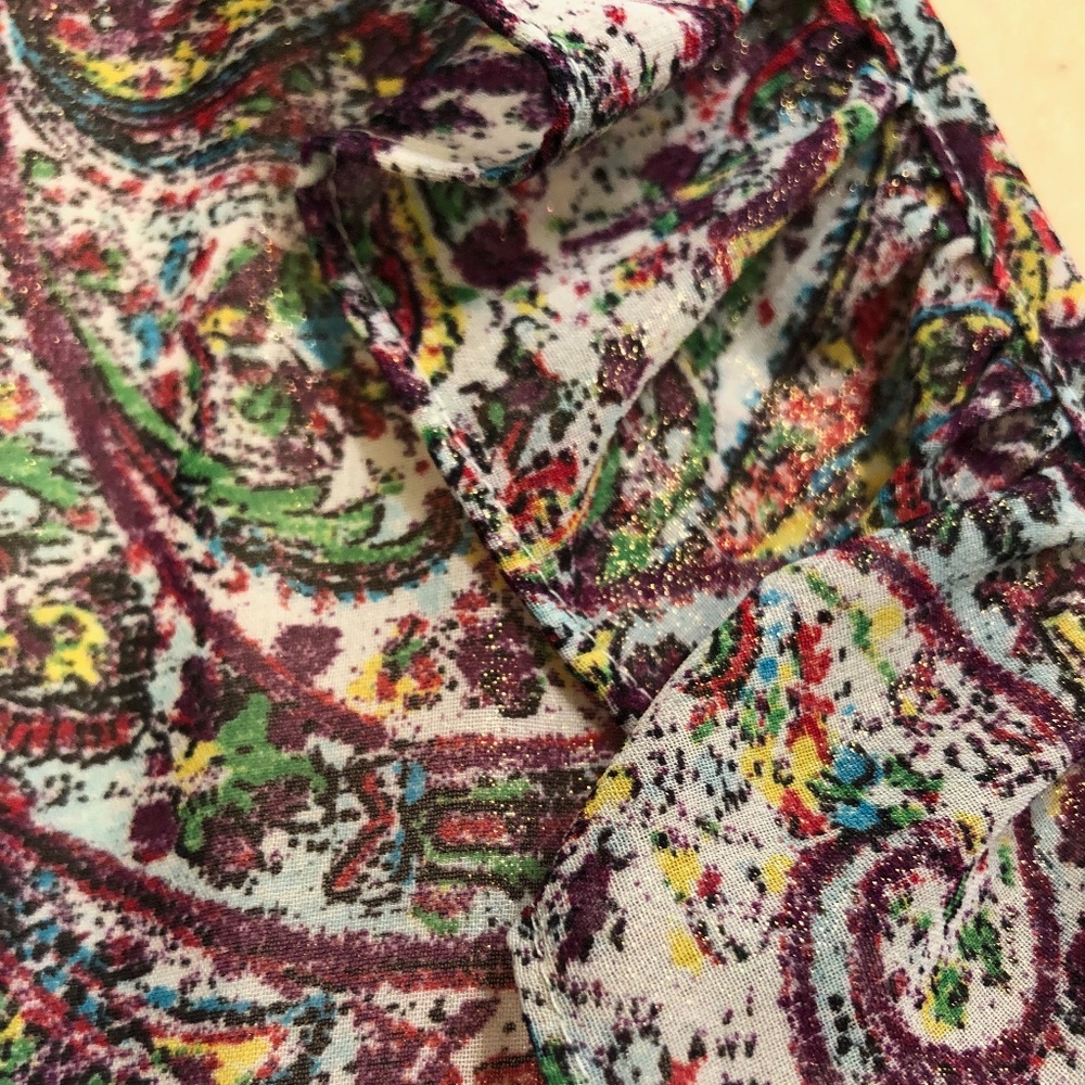 LOFT Ruffled Multi-Color Paisley Blouse Top, NWOT - Picture 8 of 8